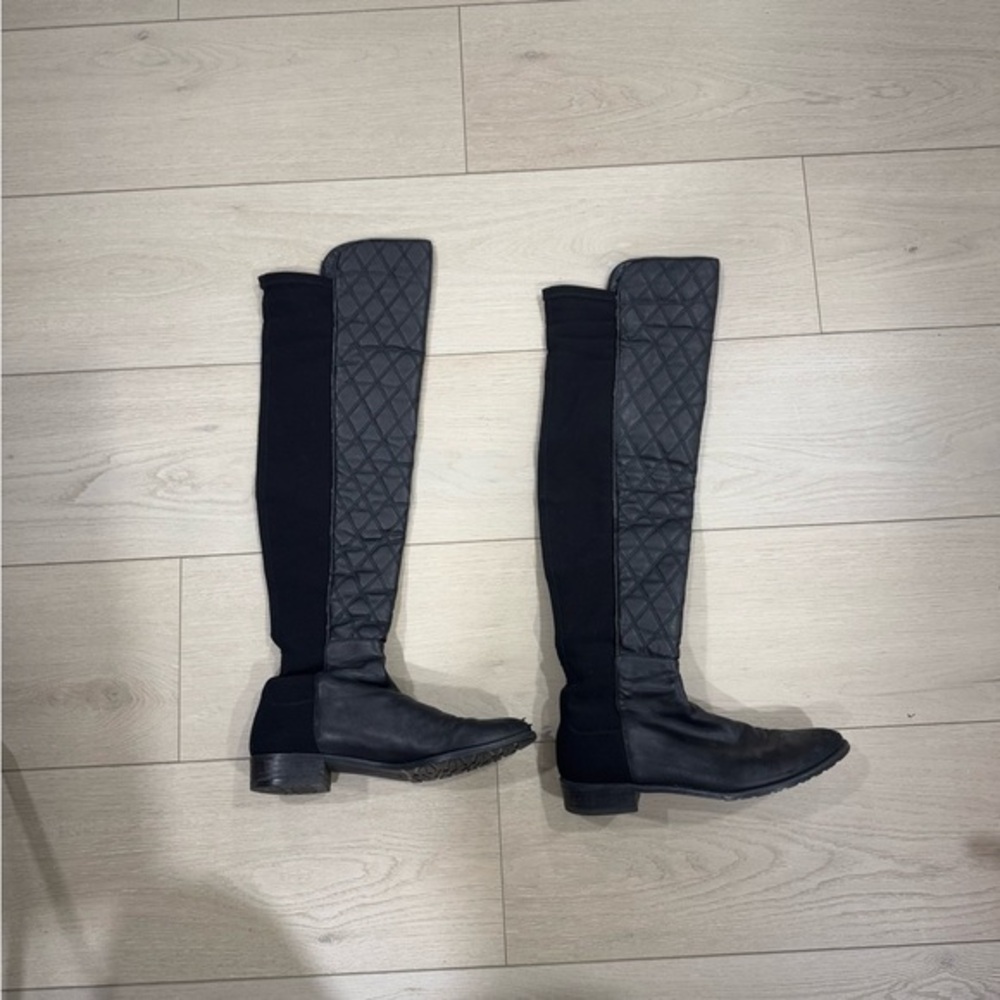 Stuart Weitzman 50/50 leather quilted boots 7.5